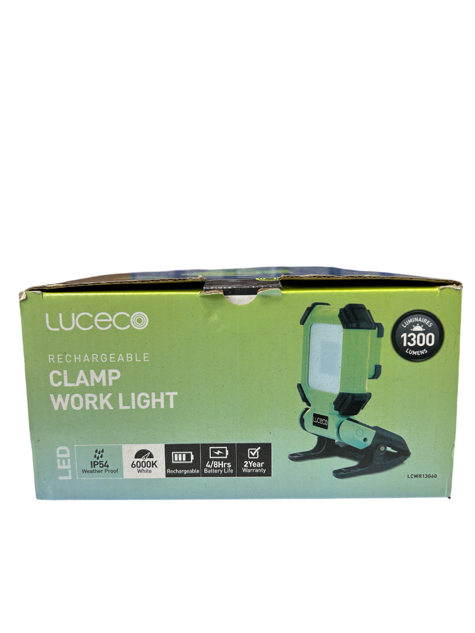 Luceco LCWR13G60 Rechargeable LED Work Light 13W | 6500K Daylight | IP65 | Magnetic Base