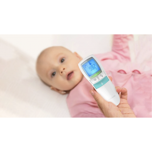 Motorola MBP66N 3-in-1 Non-Contact Baby Thermometer – Forehead, Food & Liquid Temperature Checker