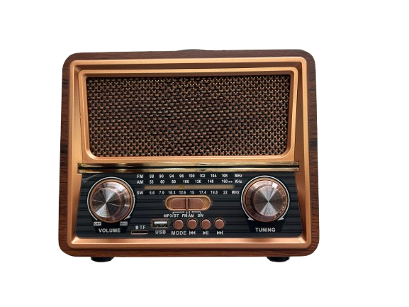 RAISENG R-2055BT FM AM SW 3 Band Vintage Retro Rechargeable With USB SD TF W Bluetooth Function Wooden Radio